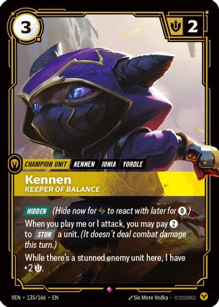 Kennen - Keeper of Balance (135/166) - Vendetta Foil | Grognard Games