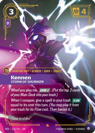 Kennen - Storm of Shuriken (113/166) - Vendetta Foil | Grognard Games