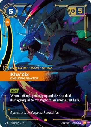 Kha'Zix - Evolving Hunter (Overnumbered) (180/166) - Vendetta Foil | Grognard Games