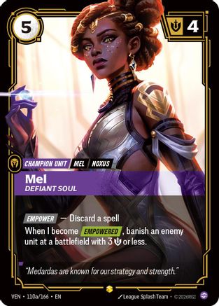Mel - Defiant Soul (Alternate Art) (110a/166) - Vendetta Foil | Grognard Games