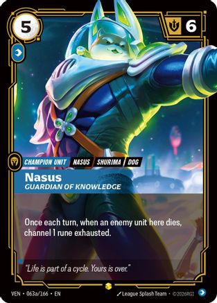 Nasus - Guardian of Knowledge (Alternate Art) (063a/166) - Vendetta Foil | Grognard Games