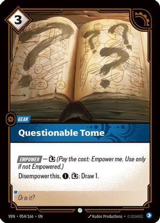 Questionable Tome (054/166) - Vendetta Foil | Grognard Games