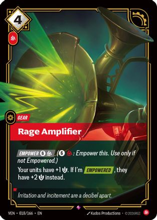 Rage Amplifier (018/166) - Vendetta Foil | Grognard Games