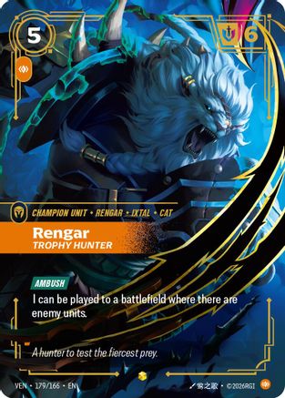 Rengar - Trophy Hunter (Overnumbered) (179/166) - Vendetta Foil | Grognard Games