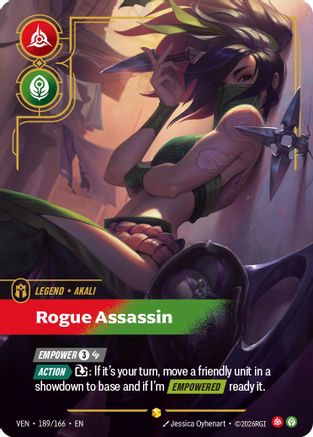 Akali - Rogue Assassin (Overnumbered) (189/166) - Vendetta Foil | Grognard Games