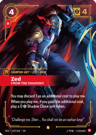 Zed - From the Shadows (Overnumbered) (169/166) - Vendetta Foil | Grognard Games