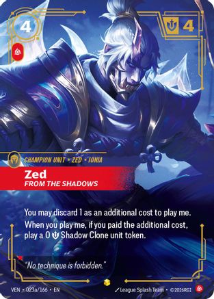 Zed - From the Shadows (Alternate Art) (023a/166) - Vendetta Foil | Grognard Games