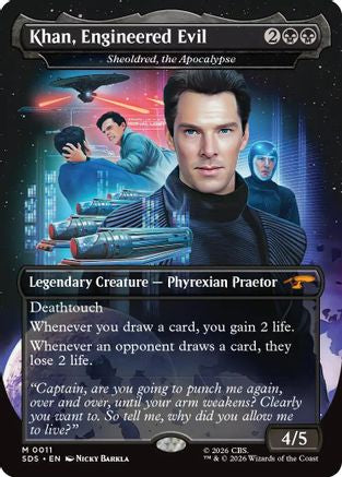 Khan, Engineered Evil - Sheoldred, the Apocalypse (Borderless) (SDS-011) - Star Trek: Stardates Foil | Grognard Games