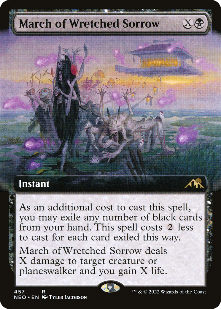 March of Wretched Sorrow (Extended Art) [Kamigawa: Neon Dynasty] | Grognard Games