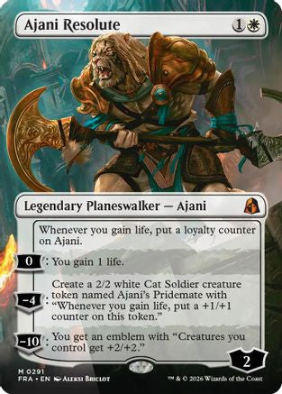 Ajani Resolute (Borderless) (FRA-291) - Reality Fracture Foil | Grognard Games