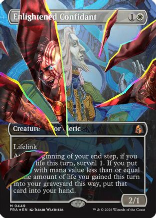 Enlightened Confidant (Borderless) (Facet Foil) (FRA-449) - Reality Fracture Foil | Grognard Games