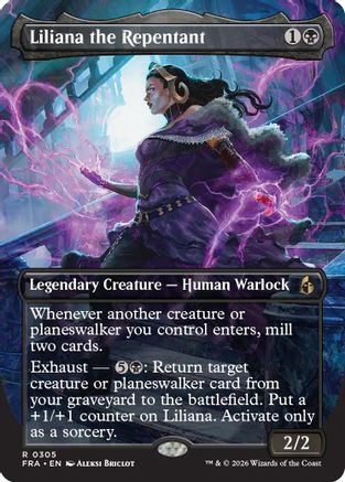 Liliana the Repentant (Borderless) (FRA-305) - Reality Fracture Foil | Grognard Games
