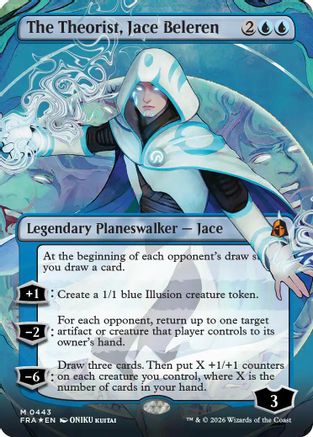 The Theorist, Jace Beleren (Borderless) (0443) (FRA-443) - Reality Fracture Foil | Grognard Games