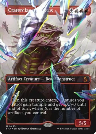 Craterclaw Colossus (Borderless) (Facet Foil) (FRA-455) - Reality Fracture Foil | Grognard Games