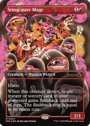 Stingcaster Mage (Borderless) (0447) (FRA-447) - Reality Fracture Foil | Grognard Games