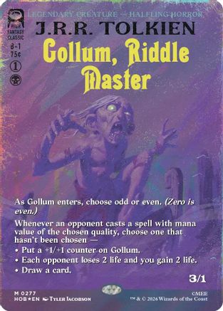 Gollum, Riddle Master (Borderless) (Surge Foil) (HOB-277) - The Hobbit Foil | Grognard Games