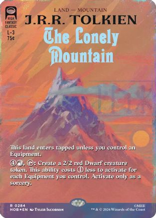 The Lonely Mountain (Borderless) (Surge Foil) (HOB-284) - The Hobbit Foil | Grognard Games