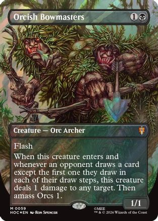 Orcish Bowmasters (Borderless) (Surge Foil) (HOC-059) - The Hobbit: Eternal-Legal Foil | Grognard Games