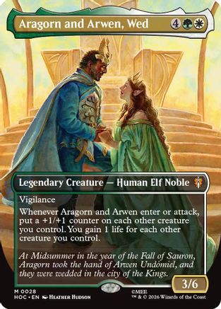 Aragorn and Arwen, Wed (Borderless) (HOC-028) - The Hobbit: Eternal-Legal | Grognard Games