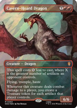 Cavern-Hoard Dragon (Borderless) (Surge Foil) (HOC-063) - The Hobbit: Eternal-Legal Foil | Grognard Games