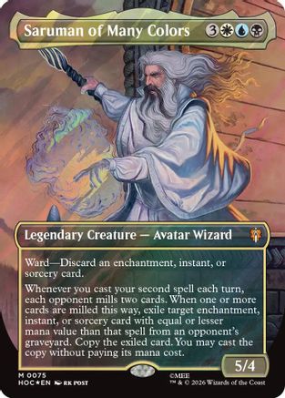 Saruman of Many Colors (Borderless) (Surge Foil) (HOC-075) - The Hobbit: Eternal-Legal Foil | Grognard Games