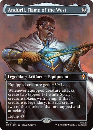Anduril, Flame of the West (Borderless) (HOC-039) - The Hobbit: Eternal-Legal Foil | Grognard Games