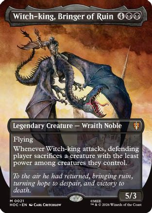 Witch-king, Bringer of Ruin (Borderless) (HOC-021) - The Hobbit: Eternal-Legal Foil | Grognard Games