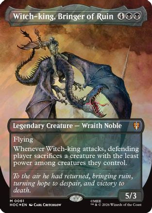 Witch-king, Bringer of Ruin (Borderless) (Surge Foil) (HOC-061) - The Hobbit: Eternal-Legal Foil | Grognard Games