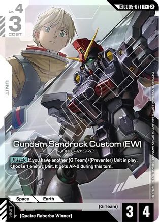 Gundam Sandrock Custom (EW) (R+) (Link Rare) - Freedom Ascension (GD05-071) Holofoil | Grognard Games