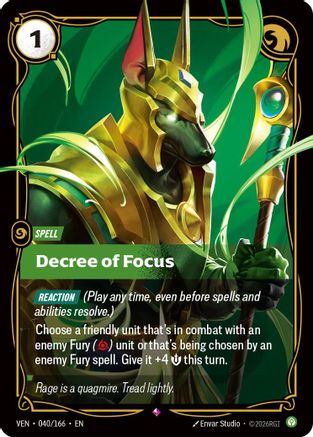Decree of Focus (040/166) - Vendetta Foil | Grognard Games