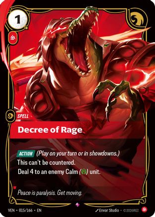 Decree of Rage (015/166) - Vendetta Foil | Grognard Games