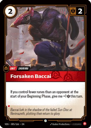 Forsaken Baccai (005/166) - Vendetta Foil | Grognard Games