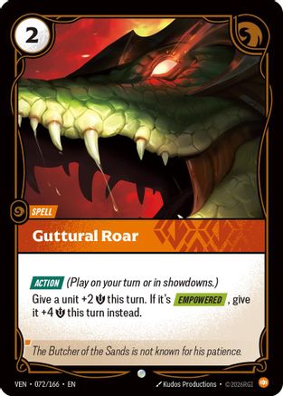 Guttural Roar (072/166) - Vendetta | Grognard Games