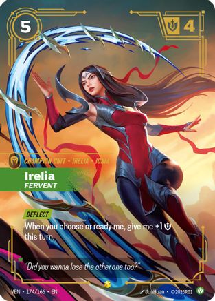 Irelia - Fervent (Overnumbered) (174/166) - Vendetta Foil | Grognard Games