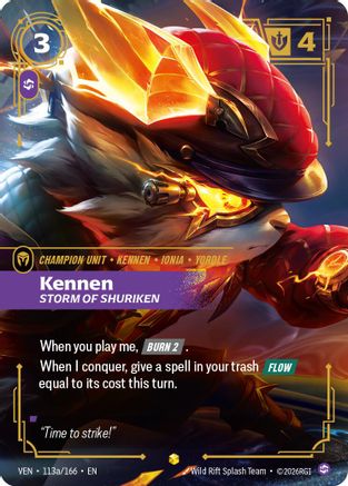 Kennen - Storm of Shuriken (Alternate Art) (113a/166) - Vendetta Foil | Grognard Games