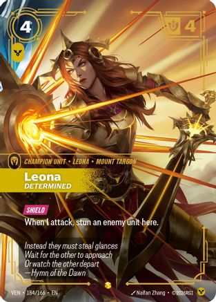 Leona - Determined (Overnumbered) (184/166) - Vendetta Foil | Grognard Games