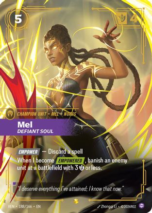 Mel - Defiant Soul (Overnumbered) (188/166) - Vendetta Foil | Grognard Games