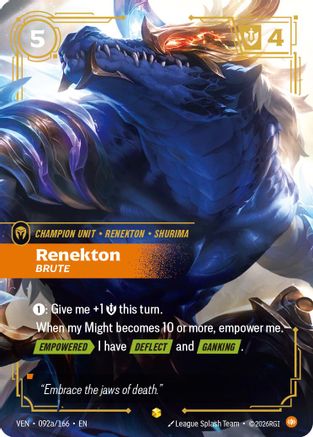 Renekton - Brute (Alternate Art) (092a/166) - Vendetta Foil | Grognard Games
