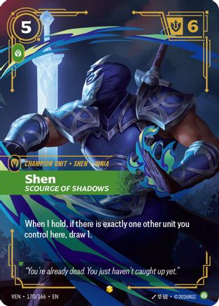 Shen - Scourge of Shadows (Overnumbered) (170/166) - Vendetta Foil | Grognard Games