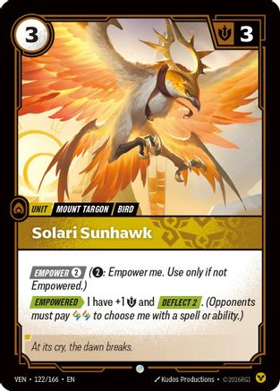 Solari Sunhawk (122/166) - Vendetta Foil | Grognard Games