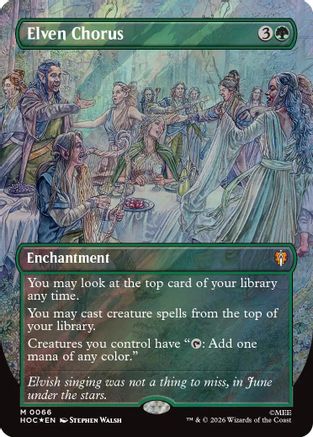 Elven Chorus (Borderless) (Surge Foil) (HOC-066) - The Hobbit: Eternal-Legal Foil | Grognard Games