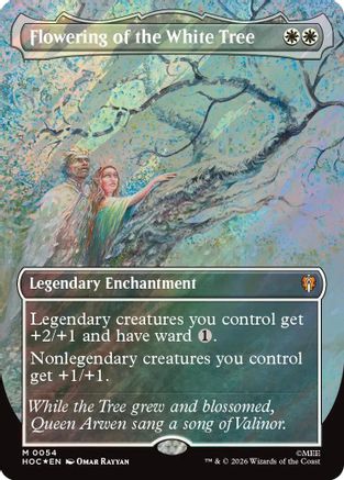 Flowering of the White Tree (Borderless) (Surge Foil) (HOC-054) - The Hobbit: Eternal-Legal Foil | Grognard Games