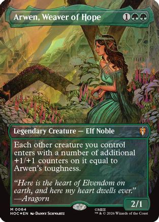 Arwen, Weaver of Hope (Borderless) (Surge Foil) (HOC-064) - The Hobbit: Eternal-Legal Foil | Grognard Games