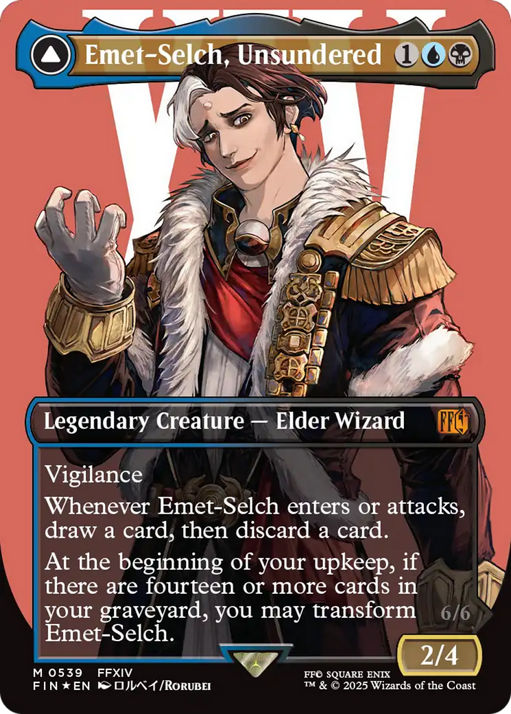 Emet-Selch, Unsundered // Hades, Sorcerer of Eld (Borderless) (Surge Foil) [FINAL FANTASY] | Grognard Games