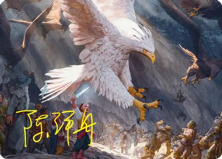 The Eagles Are Coming! Art Card (Gold-Stamped Signature) (ASHOB-003) - Art Series: The Hobbit | Grognard Games