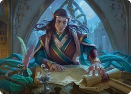 Elrond, Moon-Reader Art Card (ASHOB-009) - Art Series: The Hobbit | Grognard Games