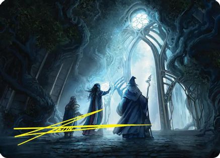 Uncover the Moon-Letters Art Card (Gold-Stamped Signature) (ASHOB-013) - Art Series: The Hobbit | Grognard Games