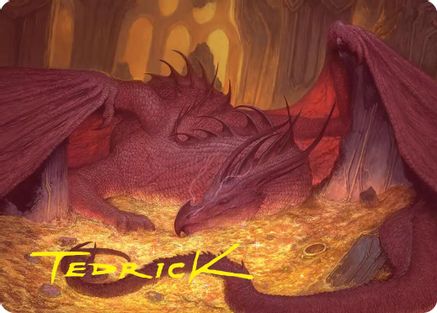 Smaug the Magnificent Art Card (Gold-Stamped Signature) (ASHOB-043) - Art Series: The Hobbit | Grognard Games