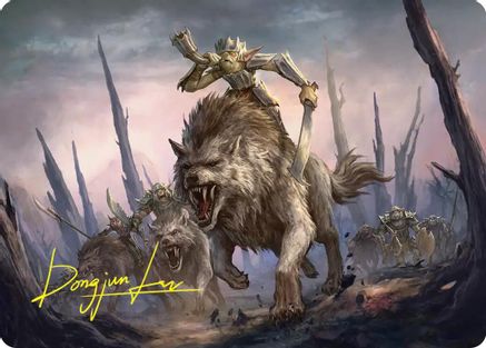 Signal the Onslaught Art Card (Gold-Stamped Signature) (ASHOB-052) - Art Series: The Hobbit | Grognard Games