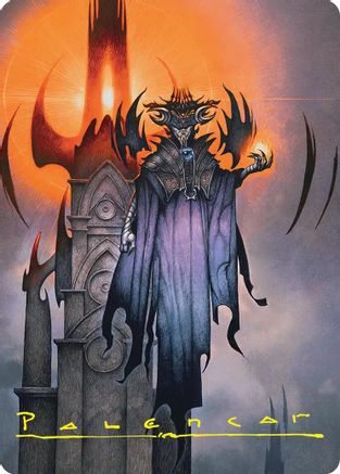 Sauron, the Lidless Eye Art Card (Gold-Stamped Signature) (ASHOB-036) - Art Series: The Hobbit | Grognard Games